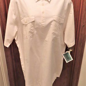 New Men Cubavera  Cotton Golf Shirt size L Says bright white, but more off white